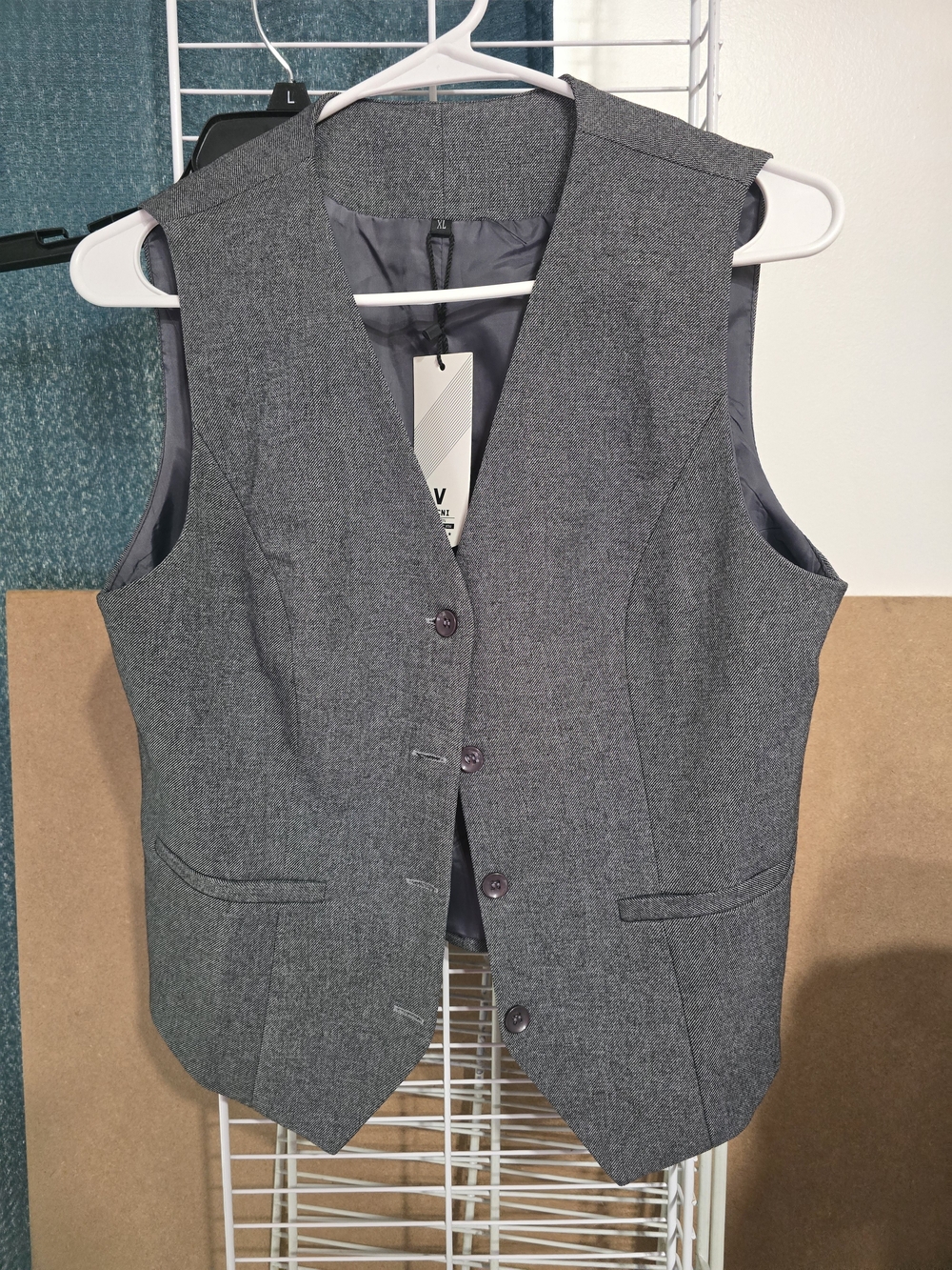 Men's Gray Tailored Vest - Classic Suit Waistcoat Fits Like Small